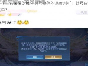 关于《王者荣耀》掉分封号事件的深度剖析：封号背后谁该买单？