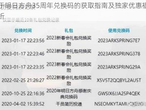 关于明日方舟35周年兑换码的获取指南及独家优惠福利解析