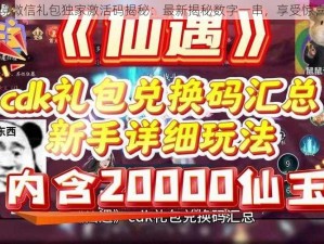 桃源仙境微信礼包独家激活码揭秘：最新揭秘数字一串，享受惊喜大礼包