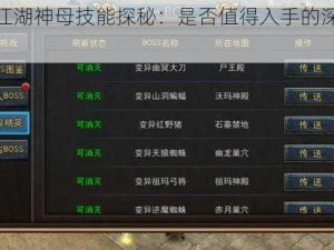 乱煮江湖神母技能探秘：是否值得入手的深度分析