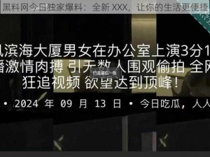 黑料网今日独家爆料：全新 XXX，让你的生活更便捷