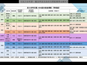 《龙之谷手游：魔法师龙玉选优与搭配推荐全解析》