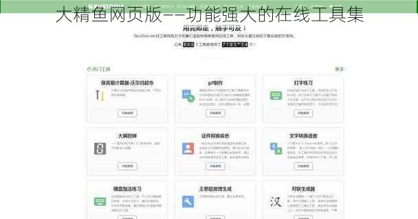 大精鱼网页版——功能强大的在线工具集