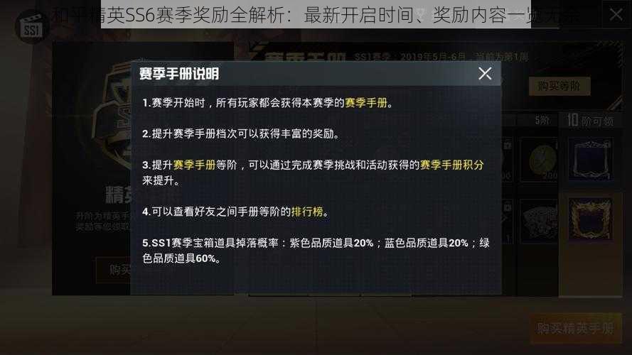 和平精英SS6赛季奖励全解析：最新开启时间、奖励内容一览无余