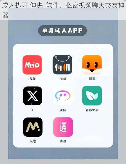 成人扒开 伸进  软件，私密视频聊天交友神器
