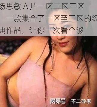 杨思敏 A 片一区二区三区：一款集合了一区至三区的经典作品，让你一次看个够