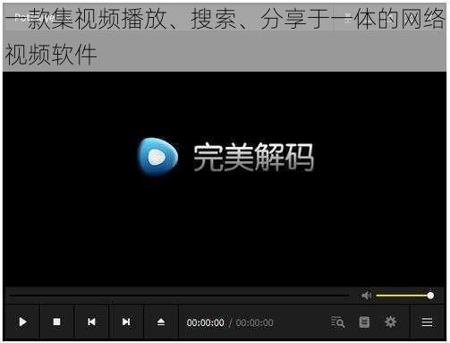 一款集视频播放、搜索、分享于一体的网络视频软件