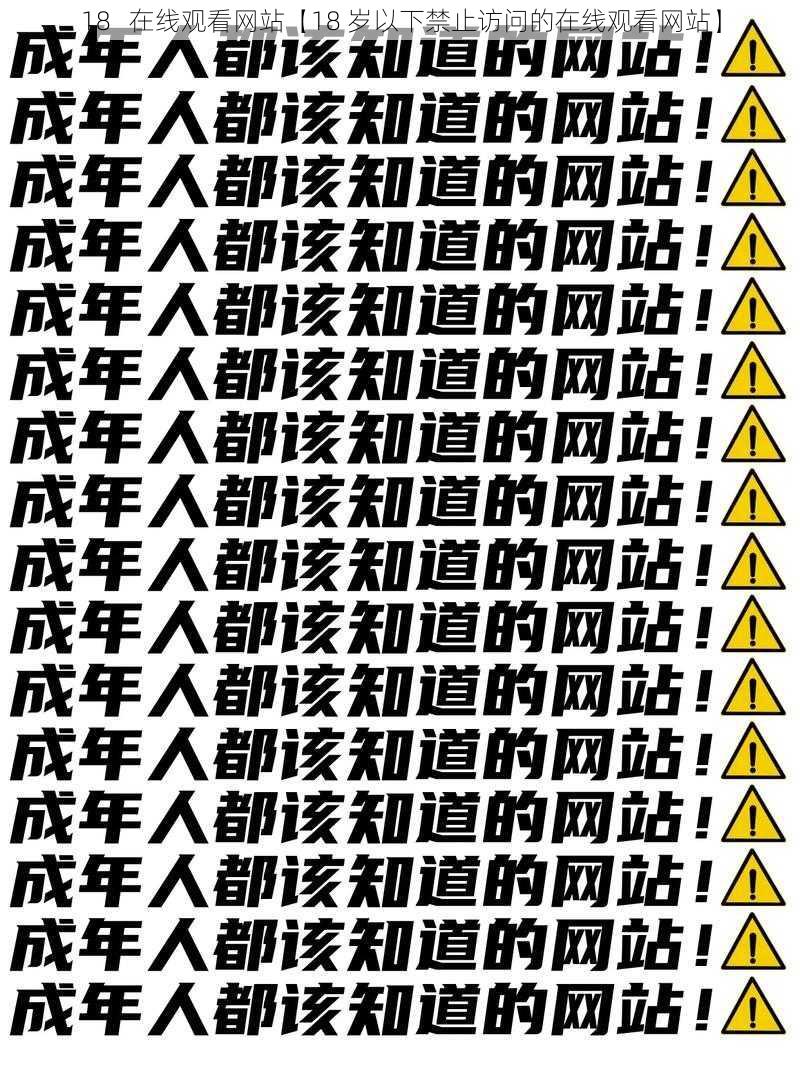 18   在线观看网站【18 岁以下禁止访问的在线观看网站】