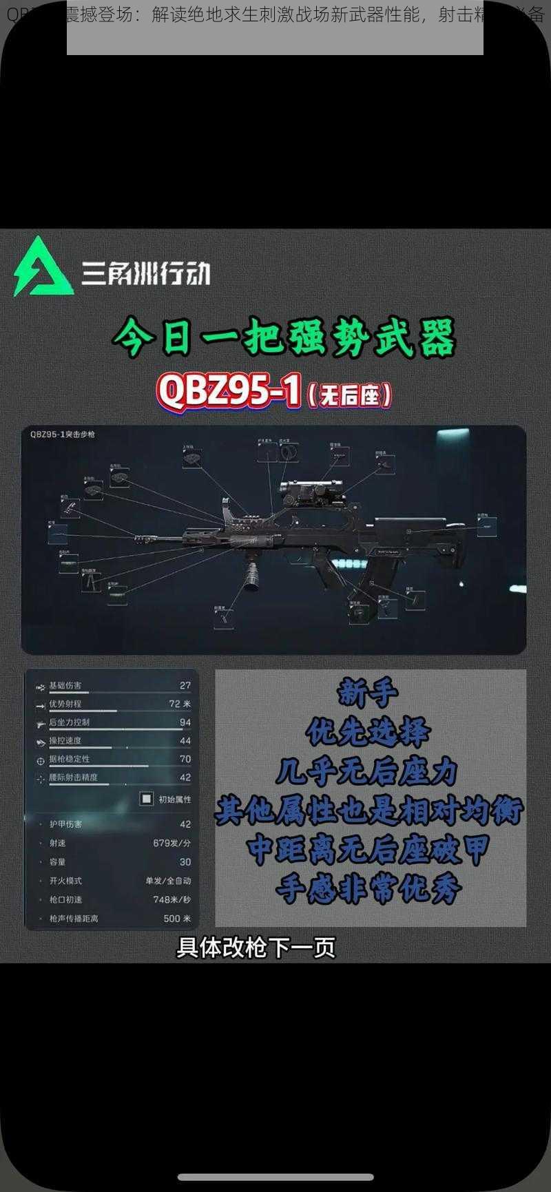 QBZ95震撼登场：解读绝地求生刺激战场新武器性能，射击精英必备之选