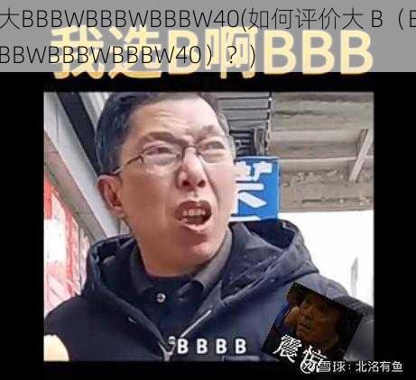 大BBBWBBBWBBBW40(如何评价大 B（BBBWBBBWBBBW40）？)