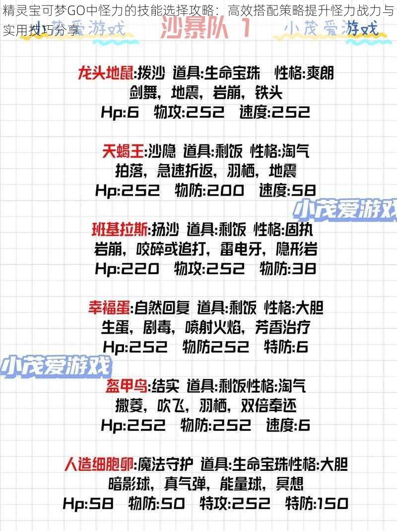 精灵宝可梦GO中怪力的技能选择攻略：高效搭配策略提升怪力战力与实用技巧分享