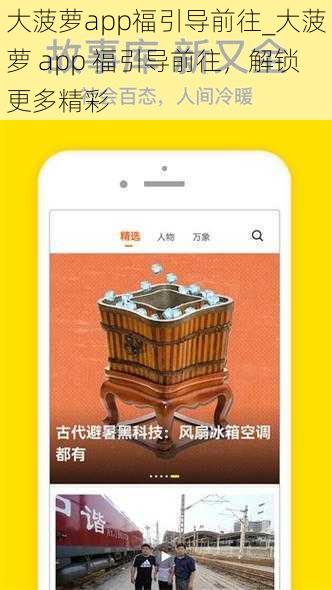 大菠萝app福引导前往_大菠萝 app 福引导前往，解锁更多精彩