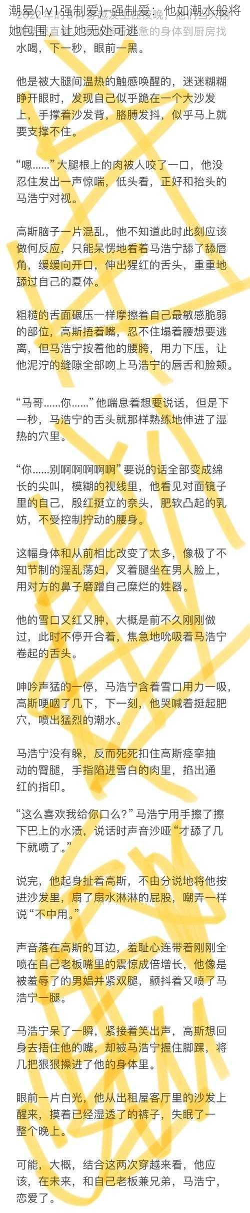 潮晕(1v1强制爱)—强制爱：他如潮水般将她包围，让她无处可逃