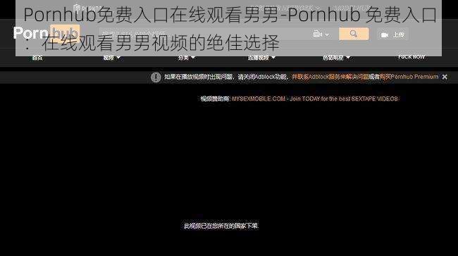 Pornhub免费入口在线观看男男-Pornhub 免费入口：在线观看男男视频的绝佳选择