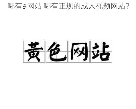 哪有a网站 哪有正规的成人视频网站？