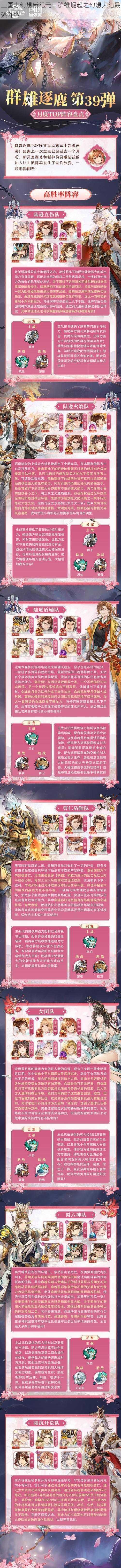 三国志幻想新纪元：群雄崛起之幻想大陆最强阵容