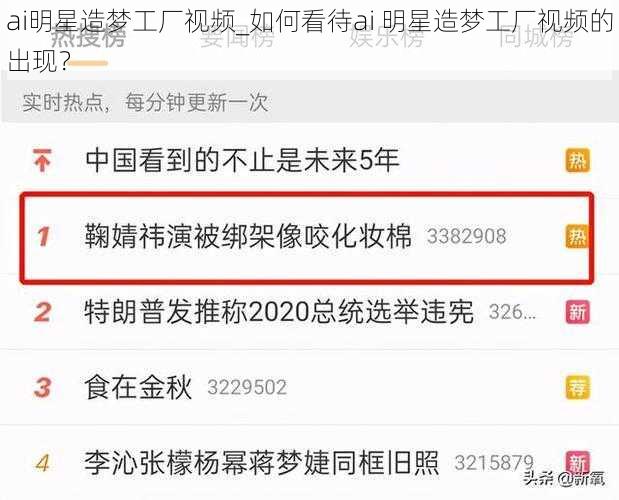 ai明星造梦工厂视频_如何看待ai 明星造梦工厂视频的出现？