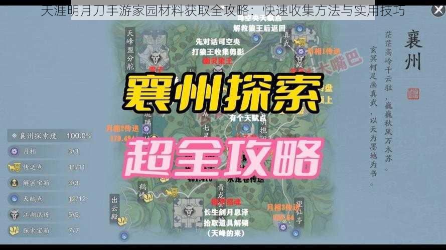 天涯明月刀手游家园材料获取全攻略：快速收集方法与实用技巧