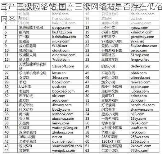 国产三級网絡站 国产三级网络站是否存在低俗内容？