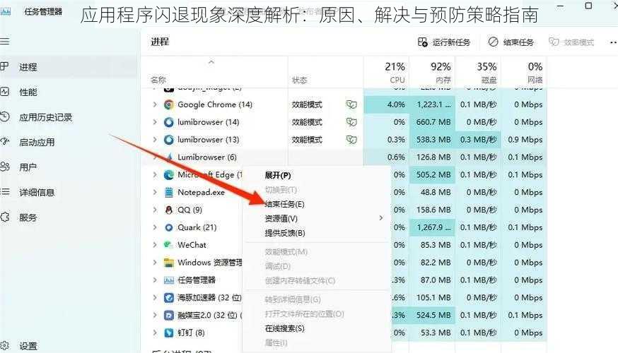 应用程序闪退现象深度解析：原因、解决与预防策略指南