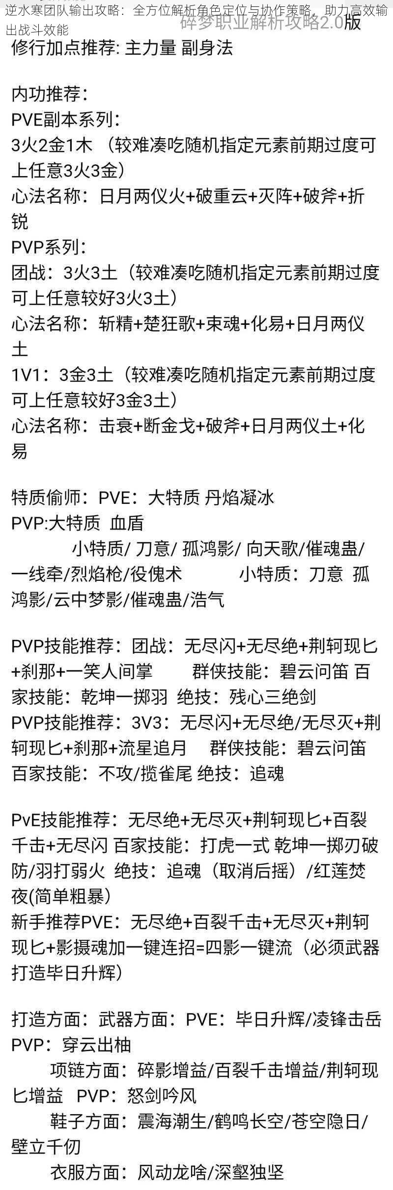 逆水寒团队输出攻略：全方位解析角色定位与协作策略，助力高效输出战斗效能