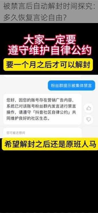 被禁言后自动解封时间探究：多久恢复言论自由？