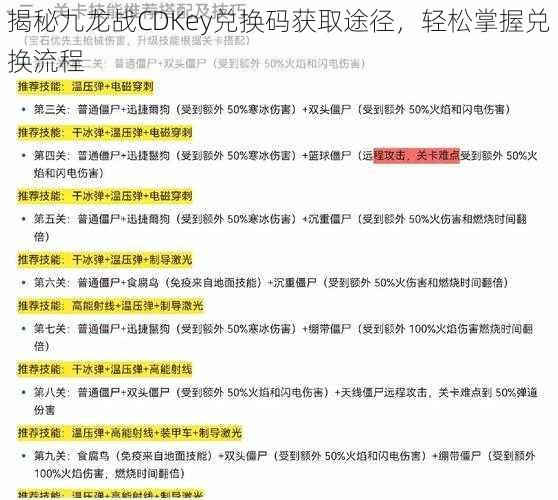 揭秘九龙战CDKey兑换码获取途径，轻松掌握兑换流程