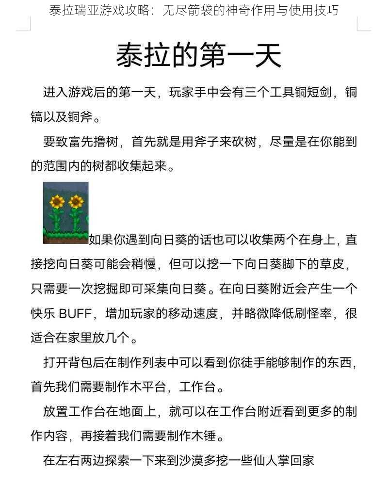 泰拉瑞亚游戏攻略：无尽箭袋的神奇作用与使用技巧