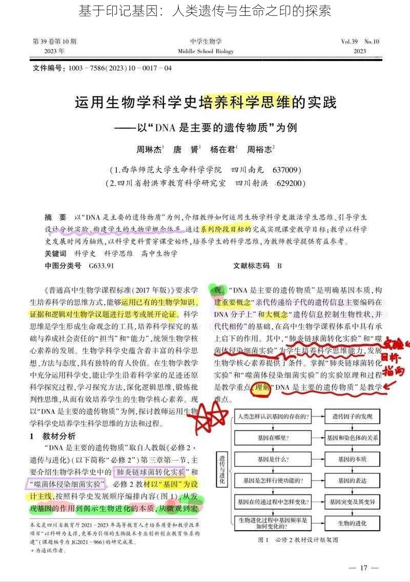 基于印记基因：人类遗传与生命之印的探索